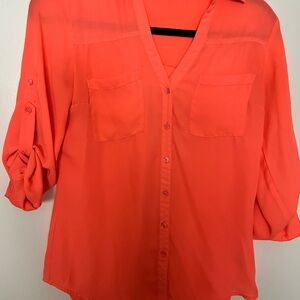 Express Bold Coral Blouse